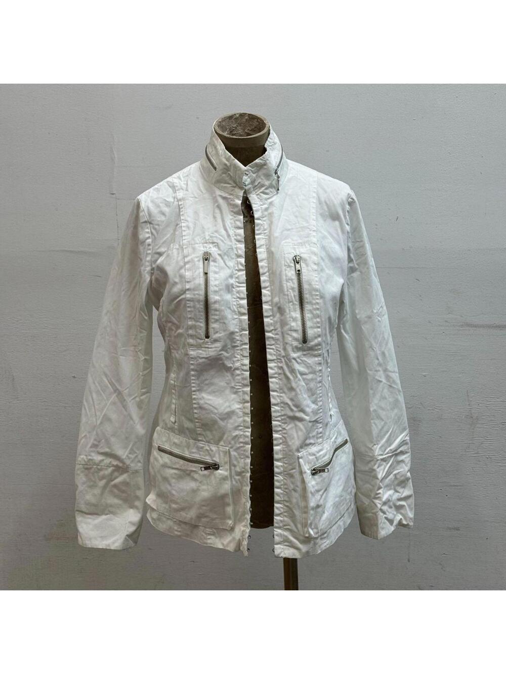 Archival Vintage Celyn B. Elisabetta Franchi White Hook-and-Eye Jacket